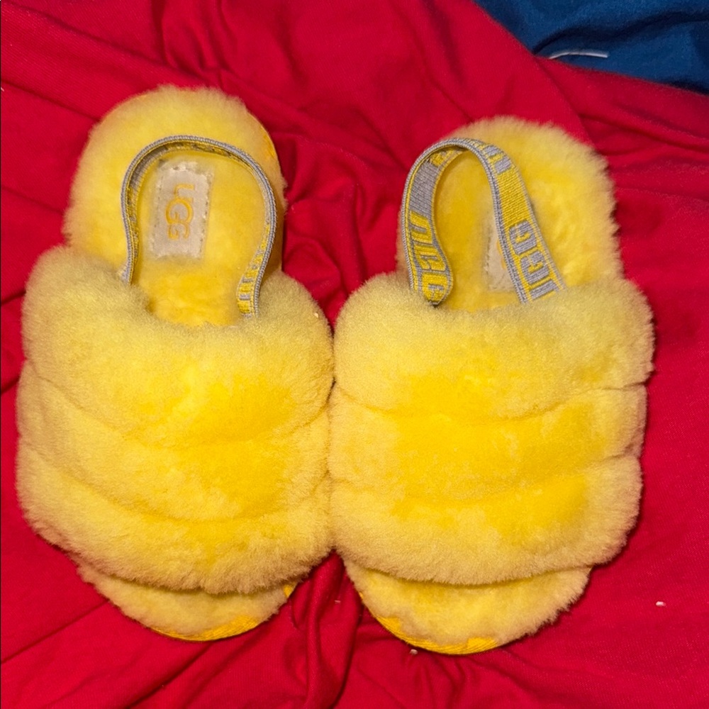 UGG Yellow Plush Slippers Cozy Comfort
